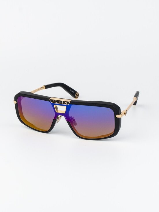 Philipp Plein Women Sunglasses Black Smoke Rainbow Mirror Pilot SPP008M 703V main image 14